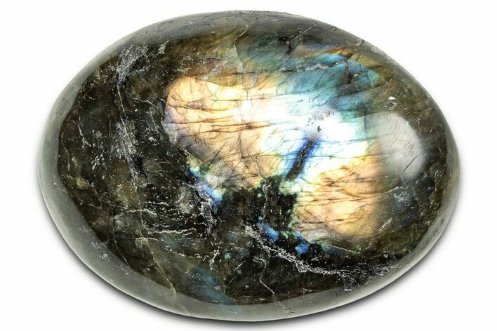 Flashy, Polished Labradorite Palm Stone - Madagascar #334212
